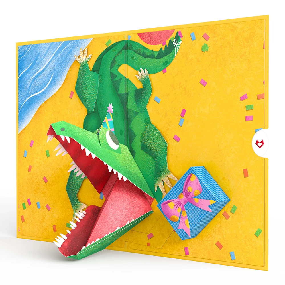 Lovepop Snappy Birthday Alligator Pop-Up Card - Image 4