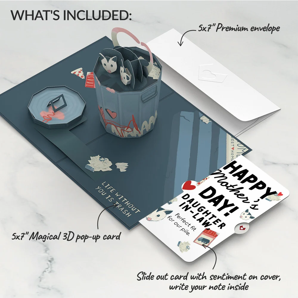 Lovepop Life Without You Is Trash Possums Mother’s Day Pop-Up Card and Sentiment Set for Daughter-in-law - Image 2