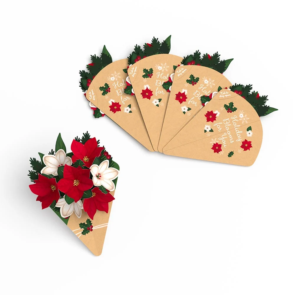 Lovepop Poinsettia & Pine Little Blooms (Notecard 5-Pack)