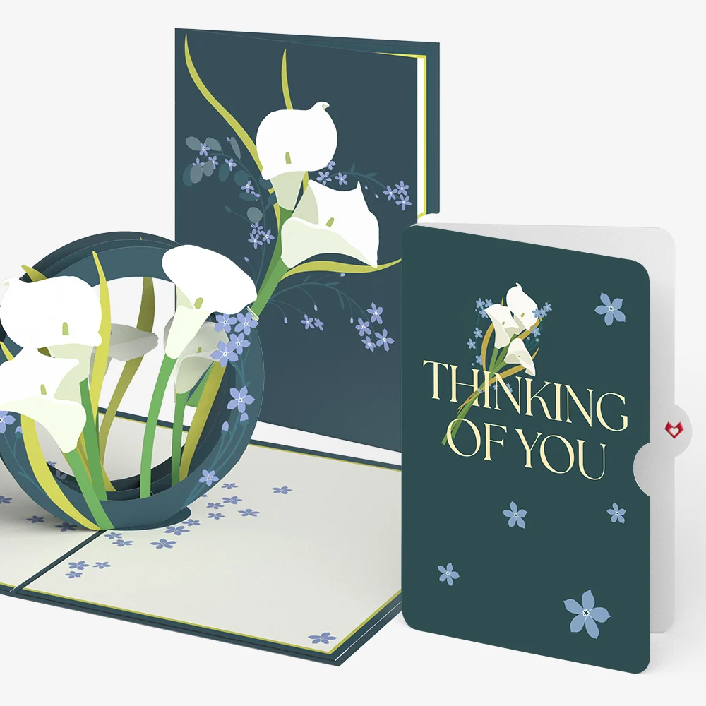 Lovepop Calla Lily Thinking of You Pop-Up Card and Sentiment Set Vase