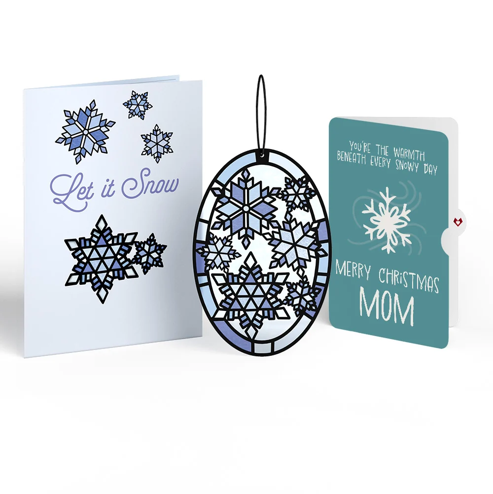 Lovepop Let It Snow Snowflakes Christmas Suncatcher Card and Sentiment Set for Mom
