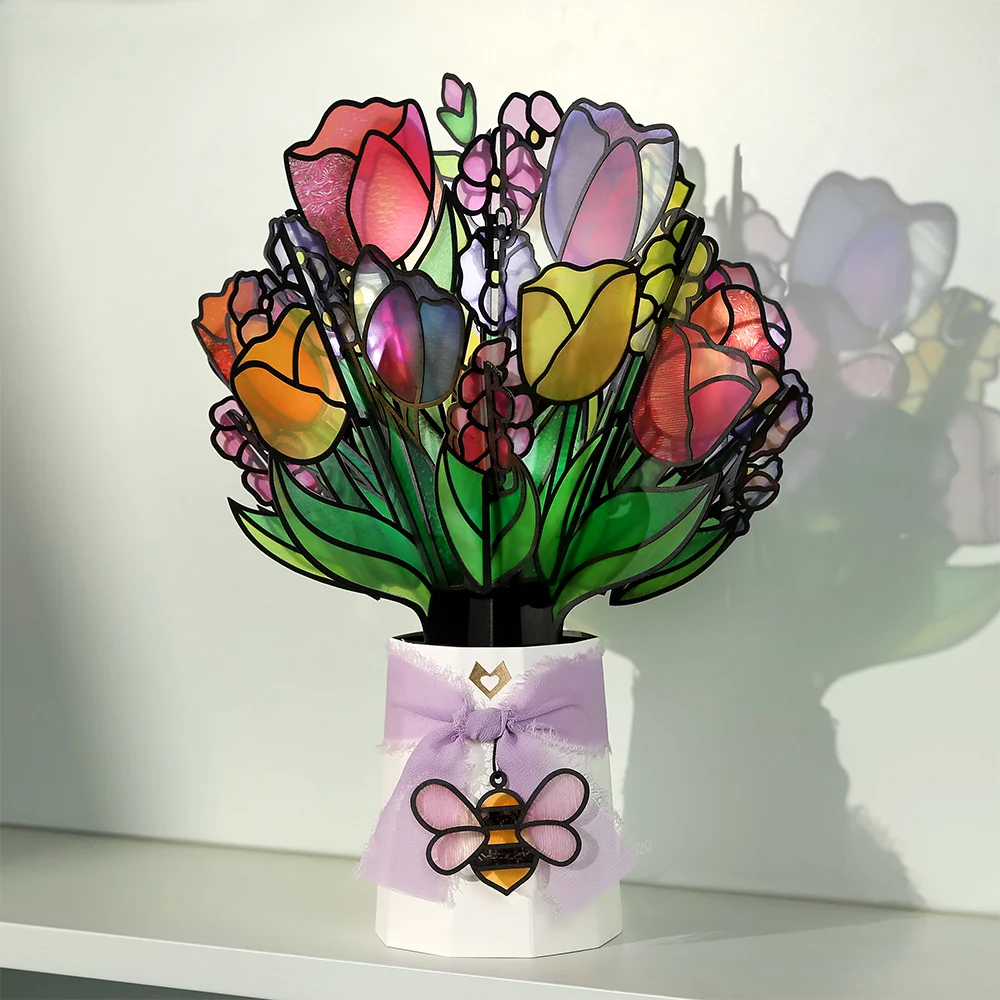 Lovepop Vibrant Tulip Suncatcher Bouquet Vase - Image 7