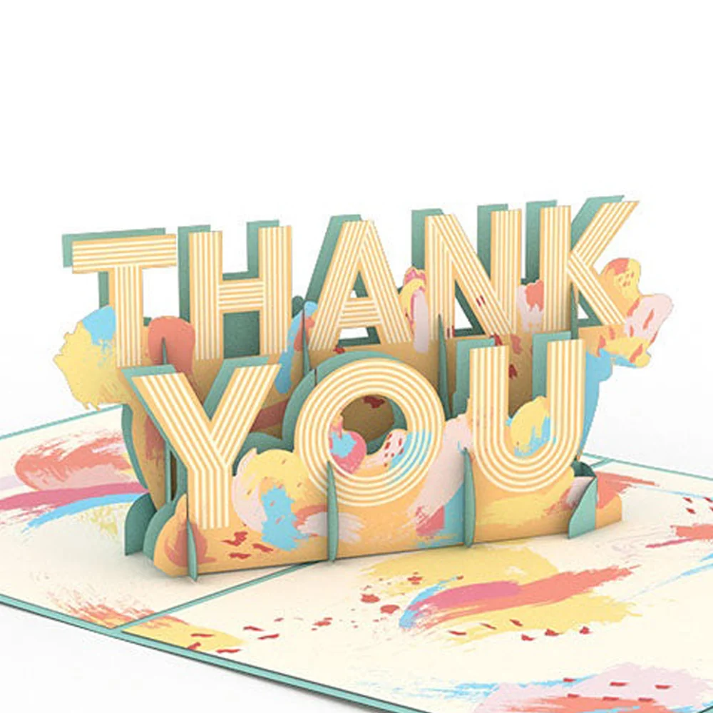 Lovepop Artistic Thank You Pop-Up Card and Wonderful Connecting Sentiment Set Cream - Image 3