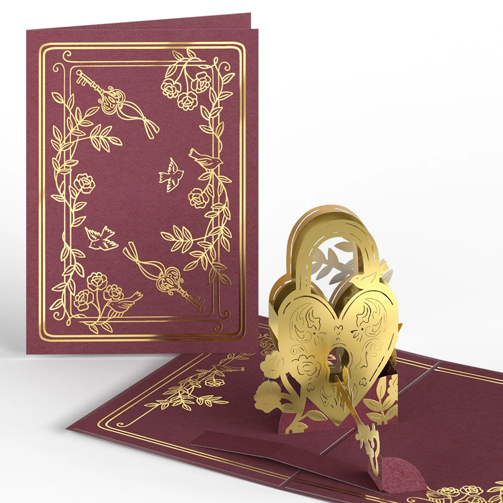 Lovepop Heart Lock and Key Pop-Up Card