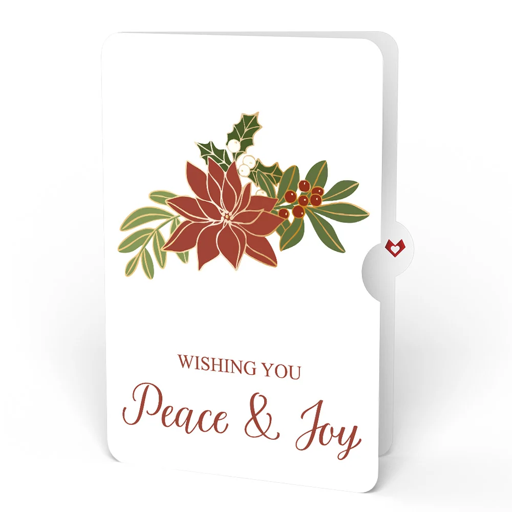 Lovepop Poinsettia Shimmer Christmas Suncatcher Bouquet and Peace & Joy Sentiment Set Cream - Image 4