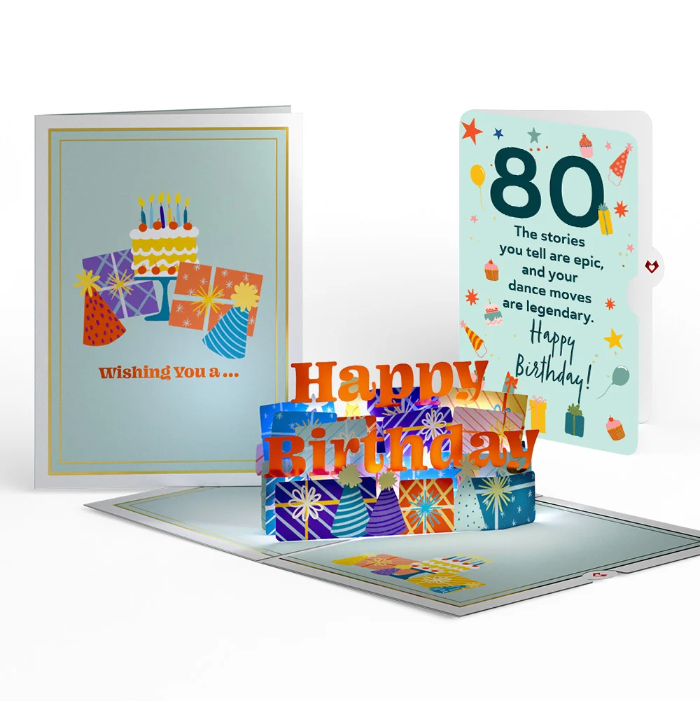 Lovepop Wishing You a Happy 80th Birthday Music and Lights Pop-Up Card and Sentiment Set