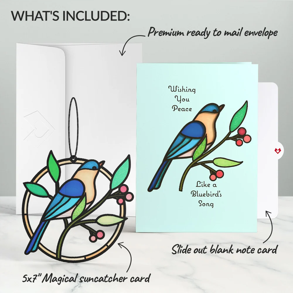 Lovepop Wishing You Peace Bluebird Suncatcher Card - Image 6