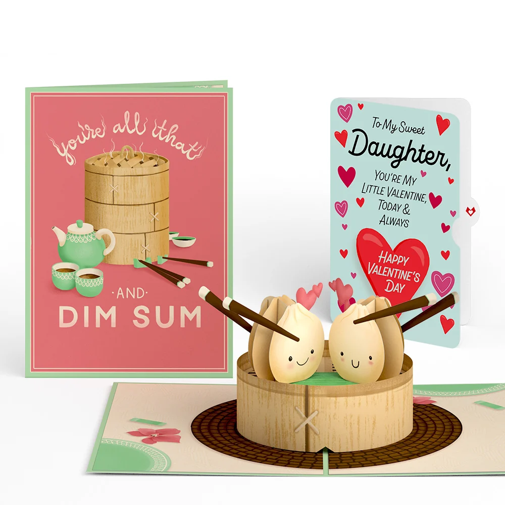 Lovepop You're All That and Dim Sum Valentine Pop-Up Card and Sentiment Set for Daughter Tea