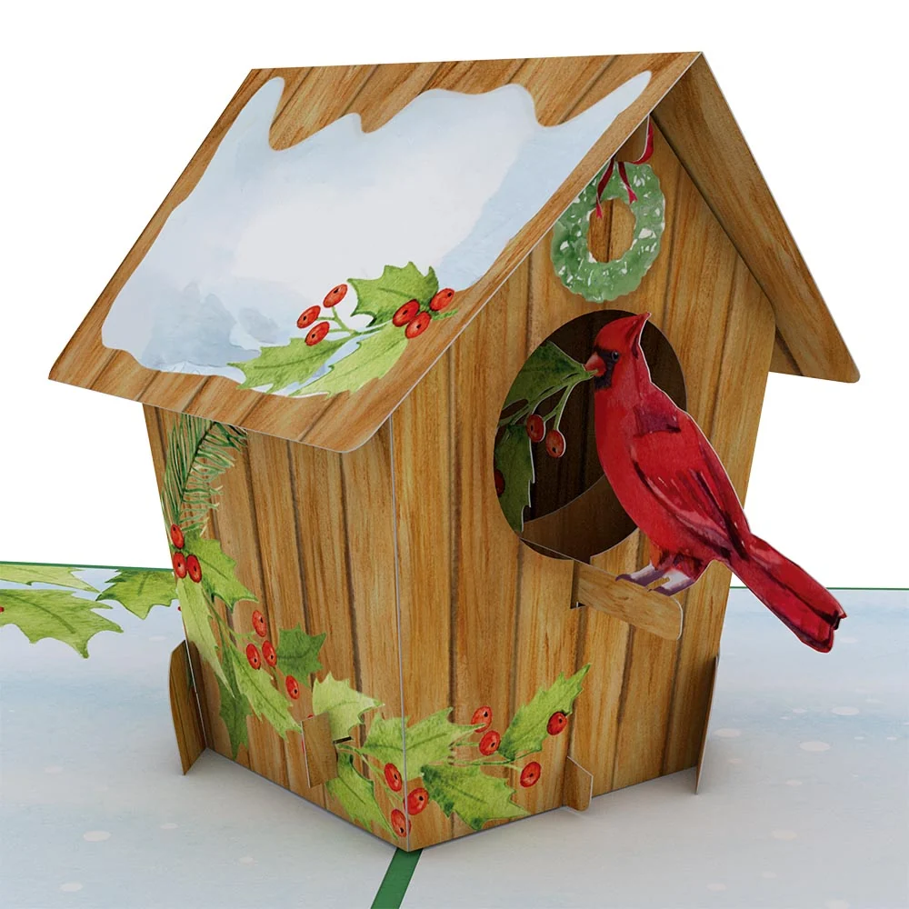 Lovepop Holiday Cardinal Birdhouse Pop-Up Card - Image 2