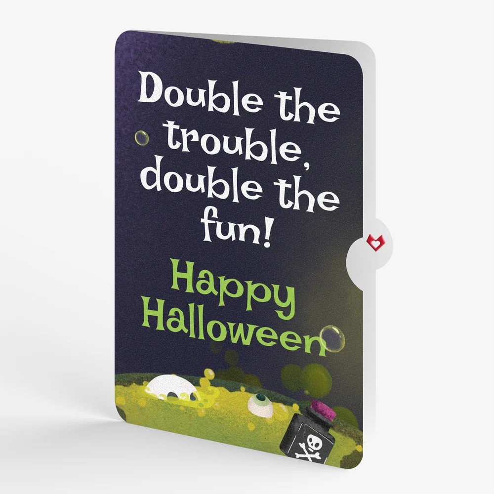 Lovepop Toil and Trouble Halloween Cauldron Music and Lights Pop-Up Card and Double the Trouble Sentiment Set Jar - Image 4