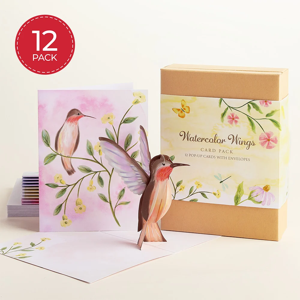 Lovepop Watercolor Wings Box Set (Assorted 12-pack): Paperpop Card