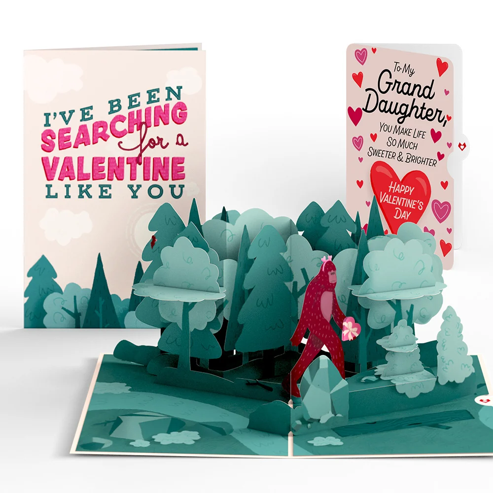 Lovepop Searching for a Valentine Like You Bigfoot Valentine Pop-Up Card and Sentiment Set for Granddaughter