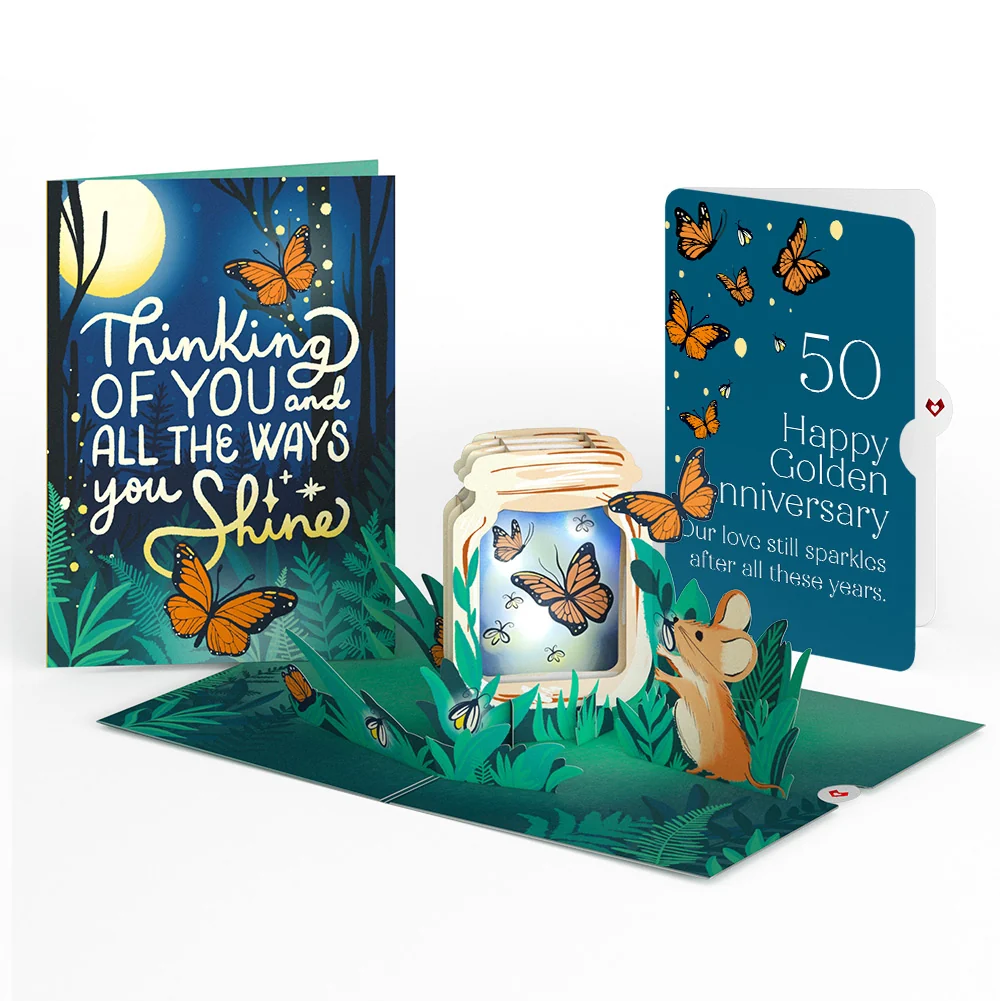 Lovepop Thinking of You Butterfly Jar 50th Anniversary Light-Up Pop-Up Card and Sentiment Set