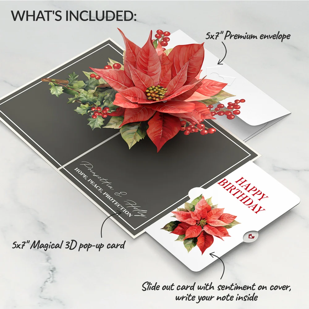 Lovepop Born to Bloom: December Birth Month Flowers Pop-Up Card and Sentiment Set - Image 2