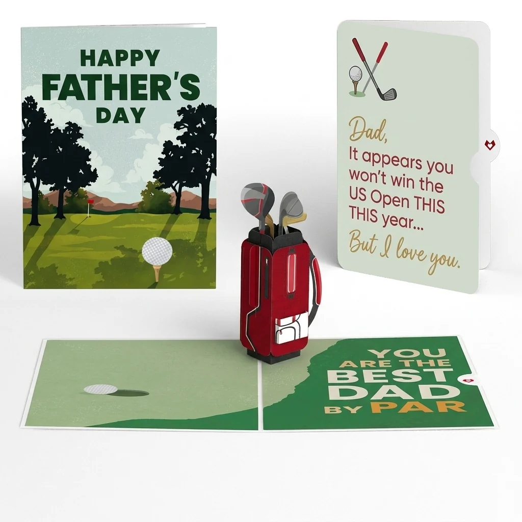 Lovepop Best Dad By Par Father's Day Pop-Up Card and US Open Loss Sentiment Set for Dad Bag