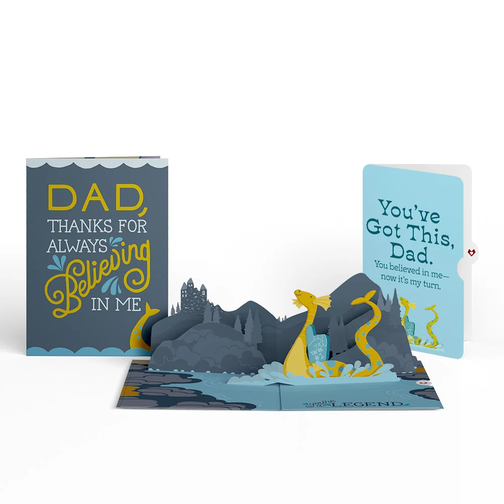 Lovepop Dad You're a Legend Loch Ness Monster Encouragement Pop-Up Card and Sentiment Set