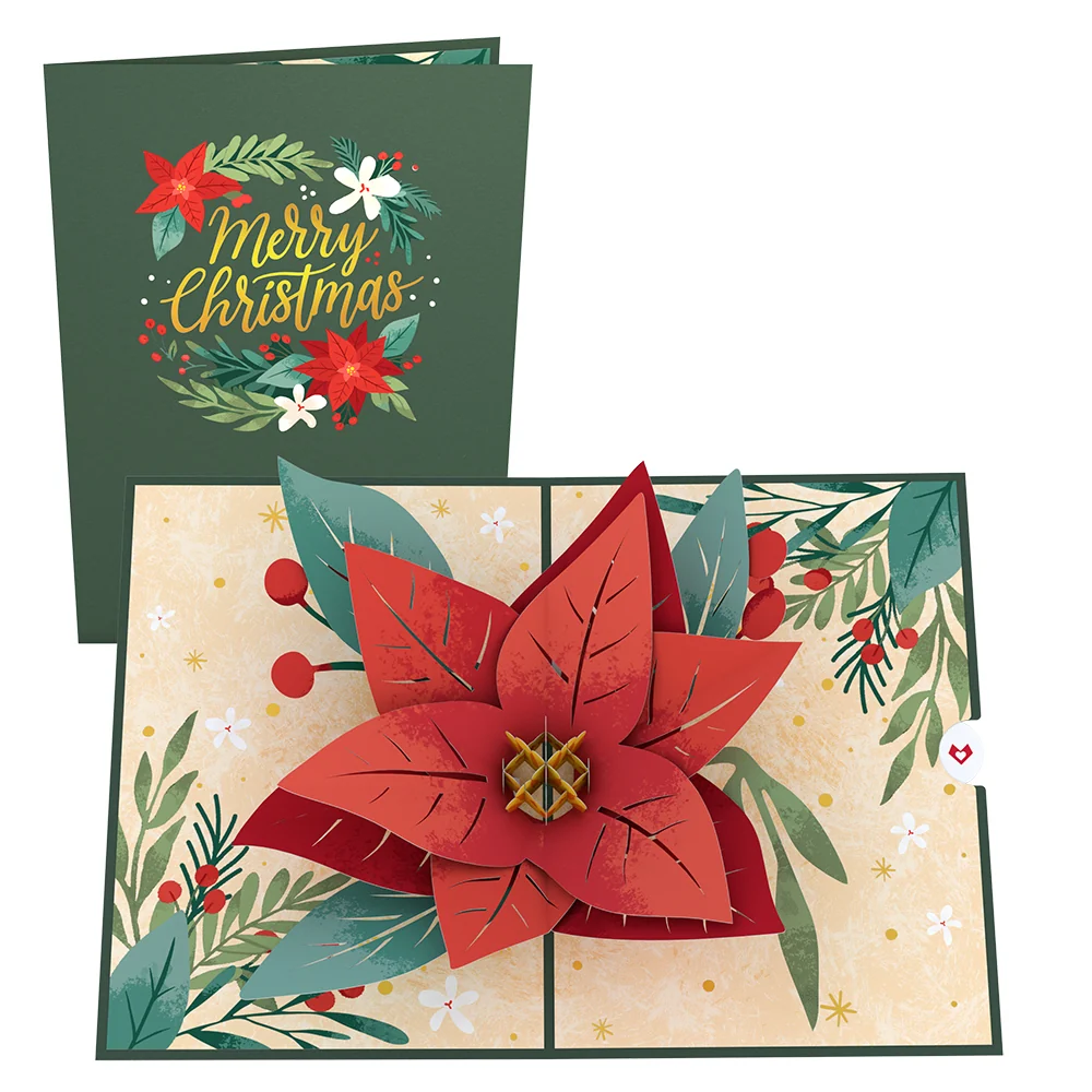 Lovepop Christmas Poinsettia Bloom Pop-Up Card