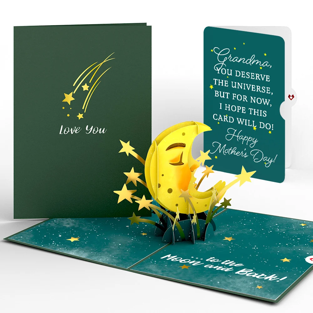 Lovepop Love You to the Moon and Back Mother's Day Pop-Up Card and Sentiment Set for Grandma