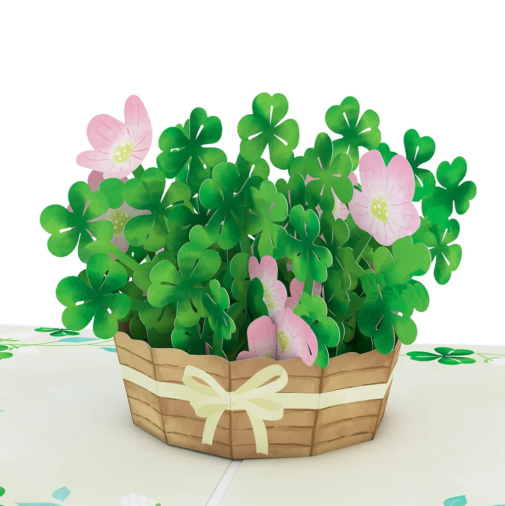 Lovepop Shamrock Basket St. Patrick's Day Birthday Pop-Up Card and Sentiment Set - Image 3