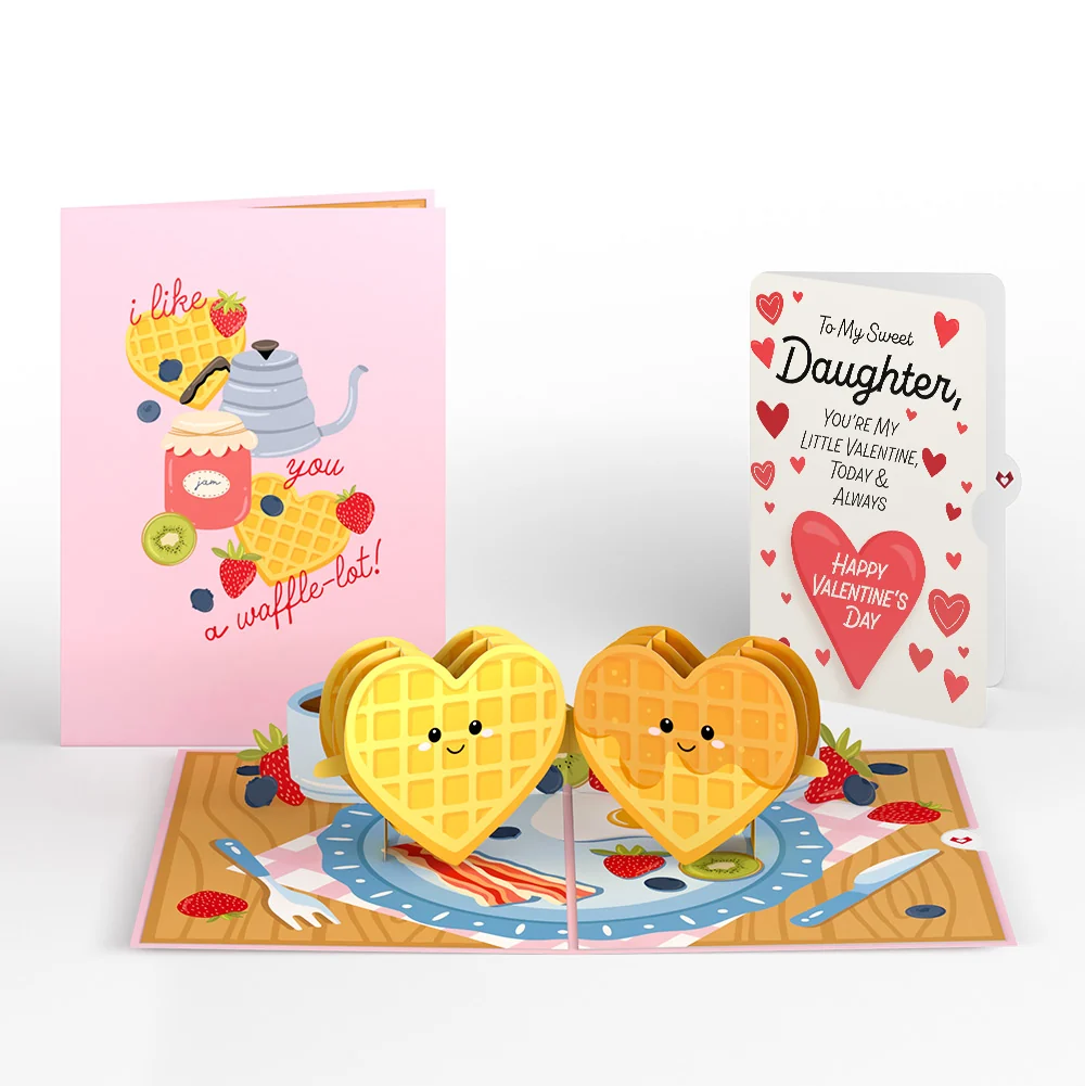 Lovepop Like You a Waffle-Lot Valentine Pop-Up Card and Sentiment Set for Daughter Jar