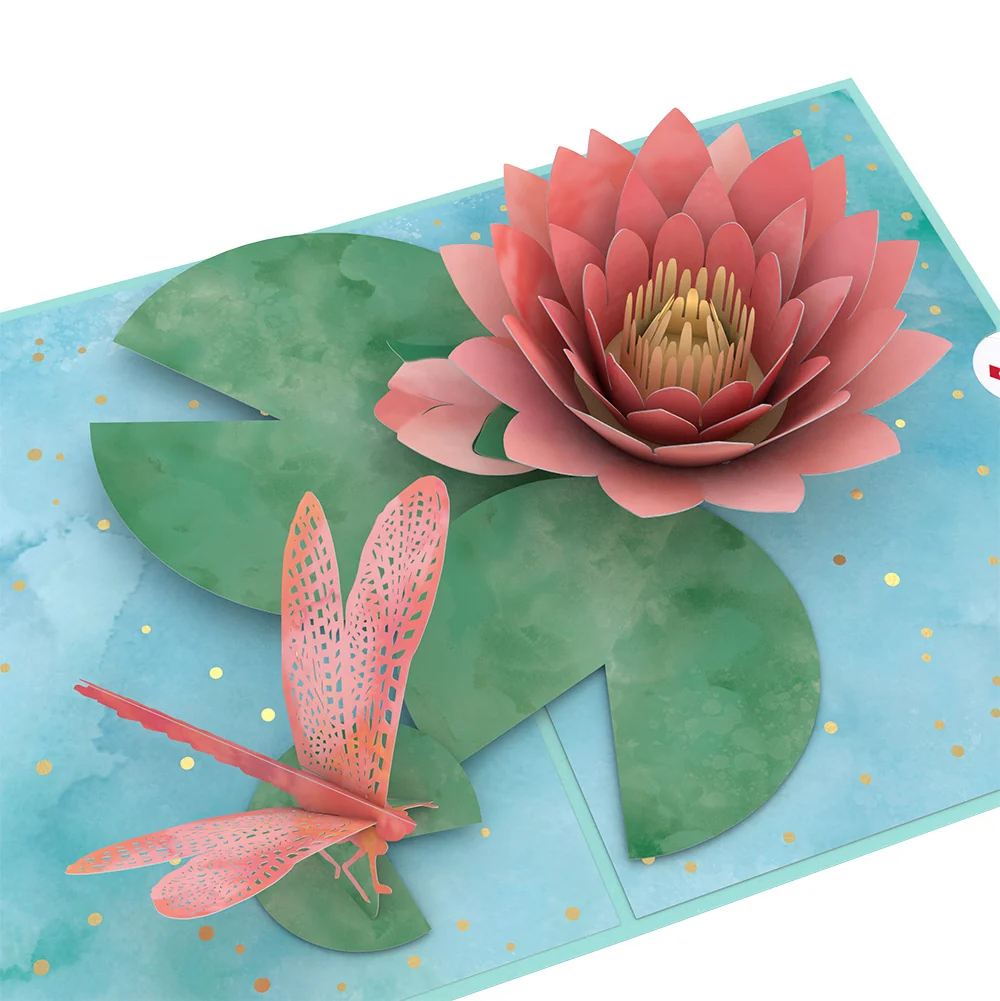 Lovepop Water Lily Dragonfly Mother’s Day Pop-Up Card and Sentiment Set for Sister — SKU SB-41A7AF-06C2A97C69EEBA - Image 3