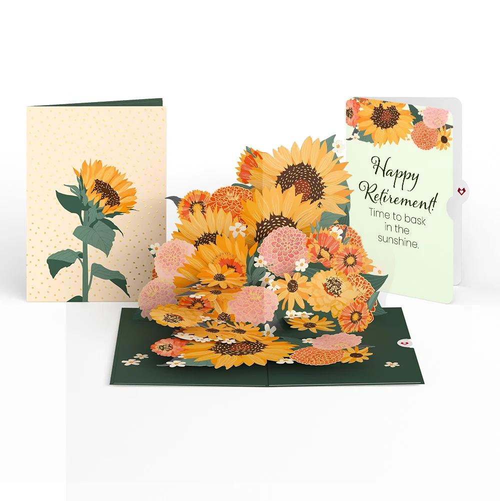 Lovepop Radiant Sunflowers Retirement Pop-Up Card and Sentiment Set Cream