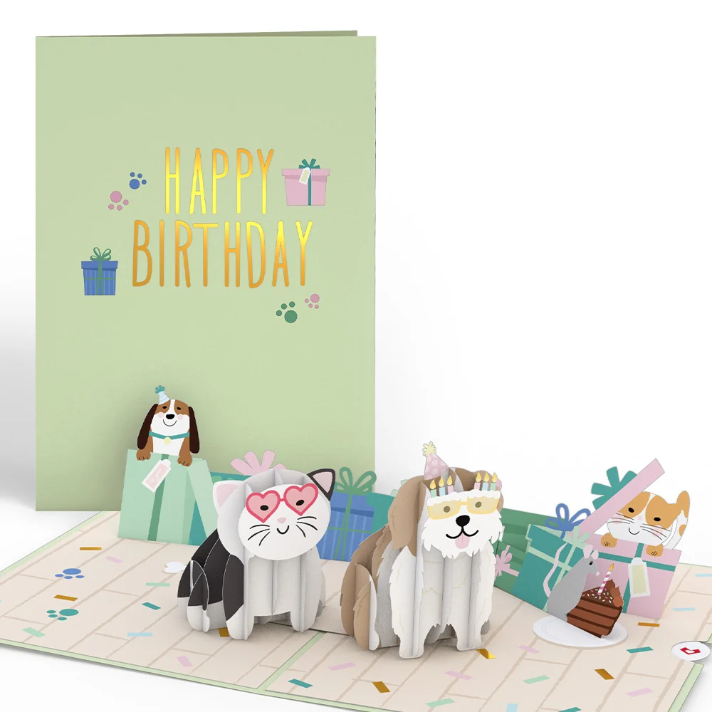 Lovepop Birthday Cats and Dogs Pop-Up Card
