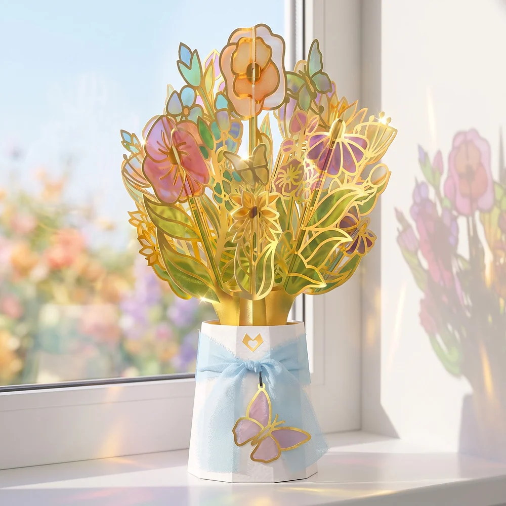 Lovepop Gilded Gold Garden Glow Suncatcher Bouquet Vase