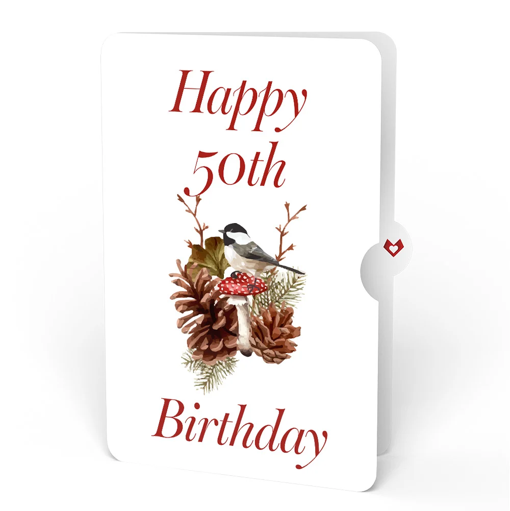 Lovepop Fall Forest Floor 50th Birthday Pop-Up Card and Sentiment Set Cream - Image 4