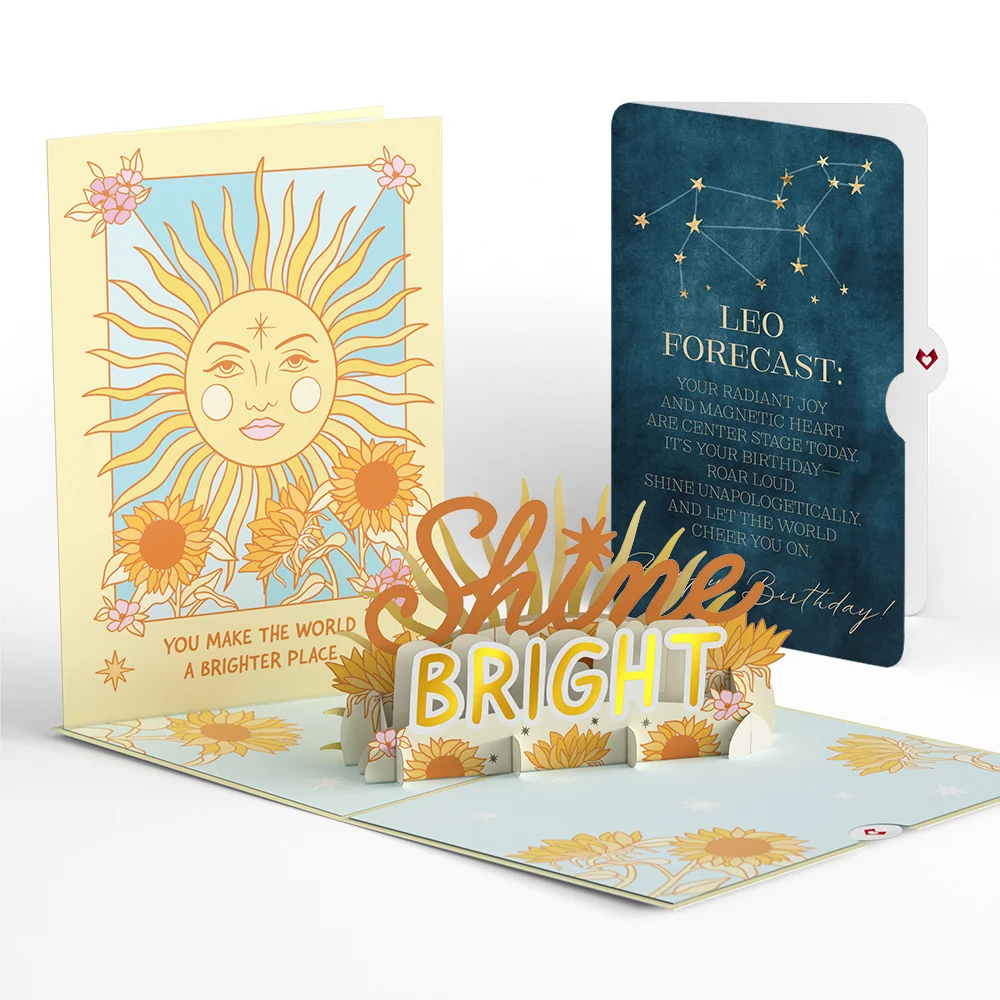 Lovepop Shine Bright Birthday Pop-Up Card and Leo Zodiac Sentiment Set