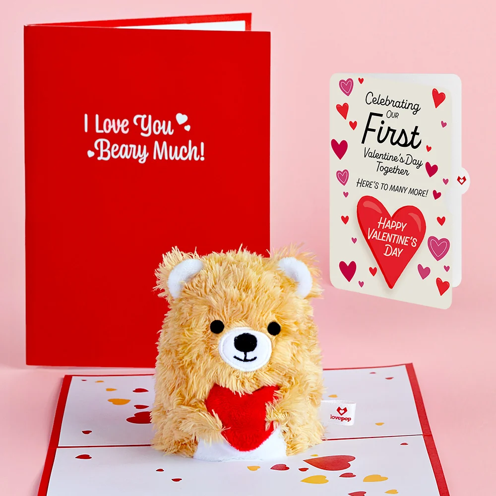 Lovepop You're The Beary Best Our First Valentine Together Plushpop Card and Sentiment Set