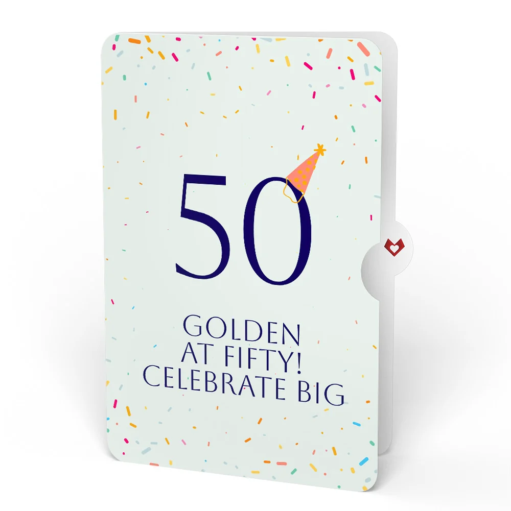 Lovepop Wishing You a Happy 50th Birthday Music and Lights Pop-Up Card and Party Hat Sentiment Set - Image 4