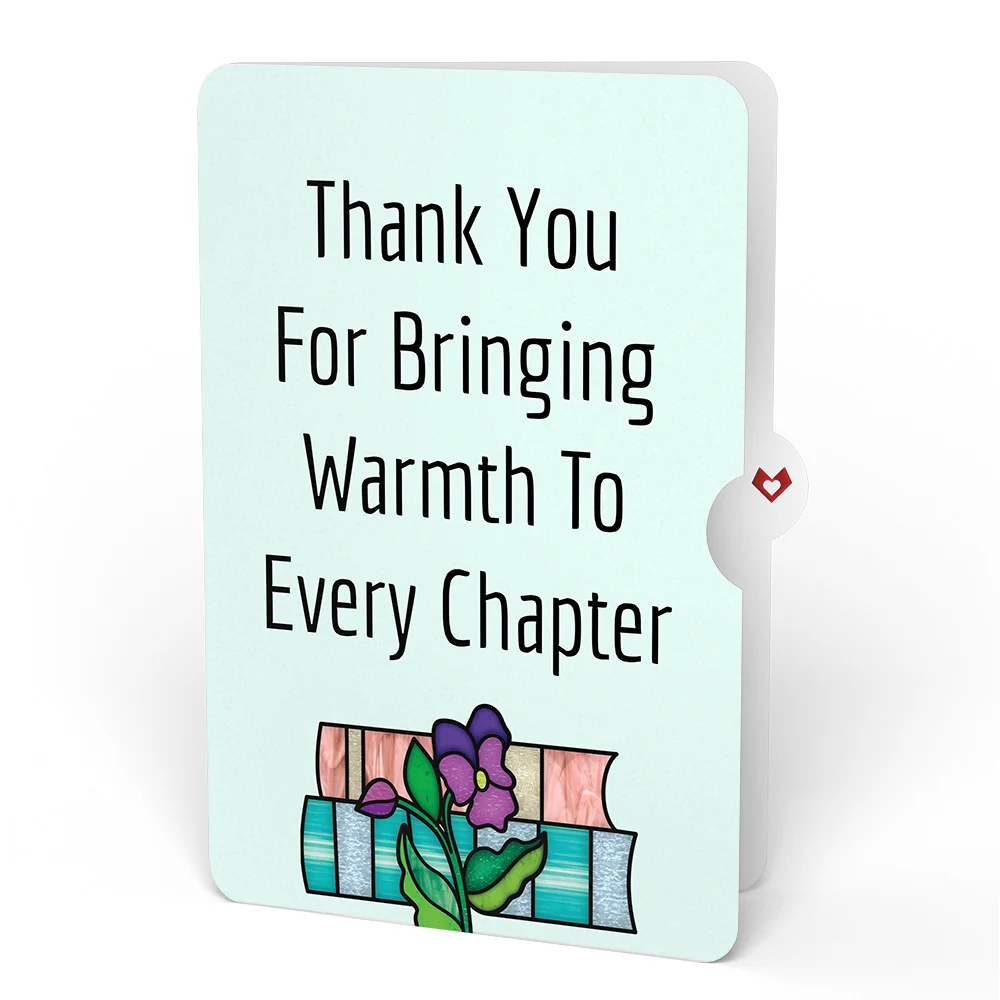 Lovepop Warmth in Every Chapter Thank You Suncatcher Card and Sentiment Set Glass - Image 4