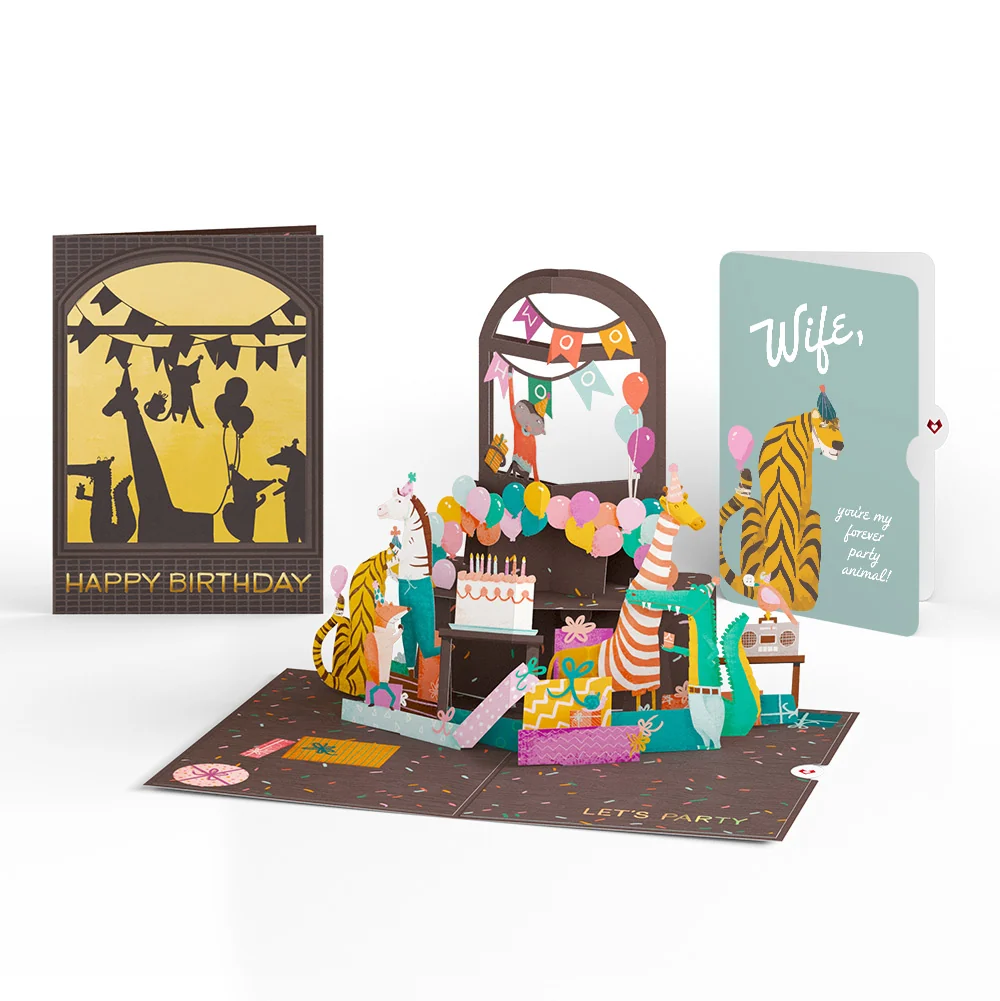 Lovepop Party Animals Birthday Pop-Up Card and Sentiment Set for Wife