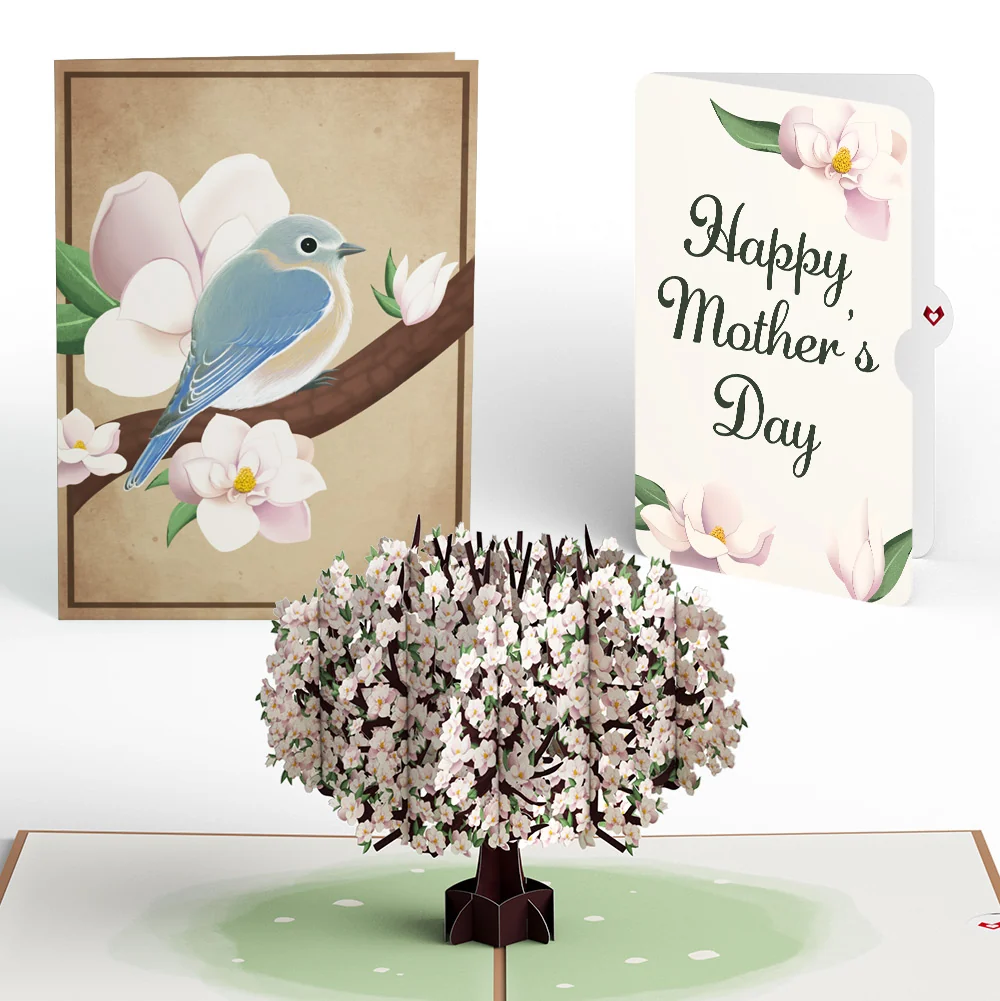 Lovepop Pink Magnolia Tree Mother’s Day Pop-Up Card and Sentiment Set for Mom Cream
