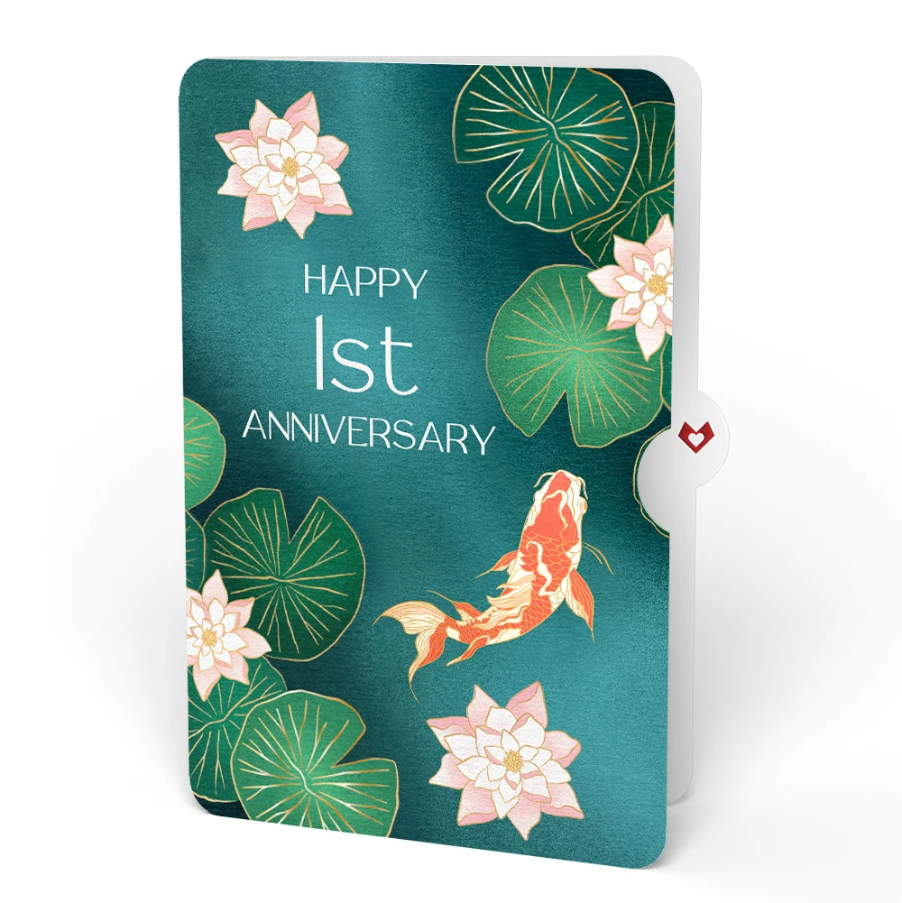 Lovepop Koi Fish and Lotus Pond 1st Anniversary Pop-Up Card and Sentiment Set - Image 4