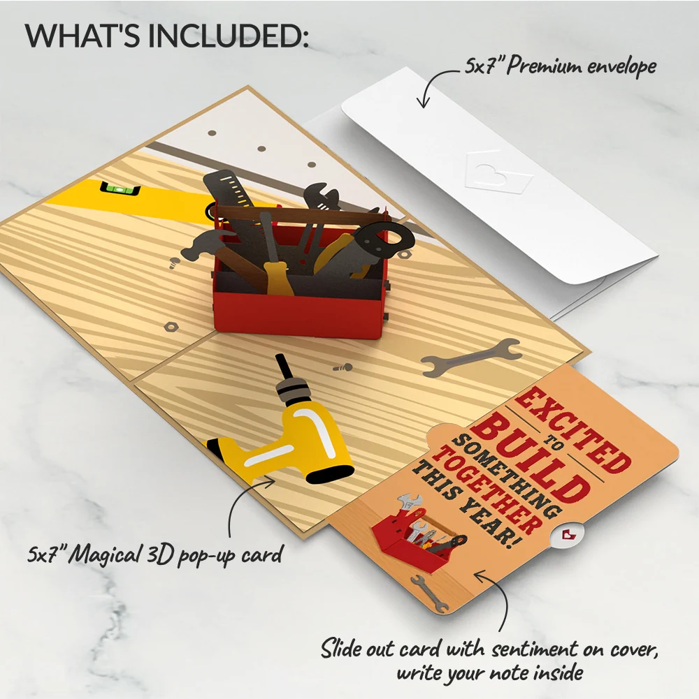 Lovepop Toolbox Welcome Pop-Up Card and Building Something Together Sentiment Set - Image 2