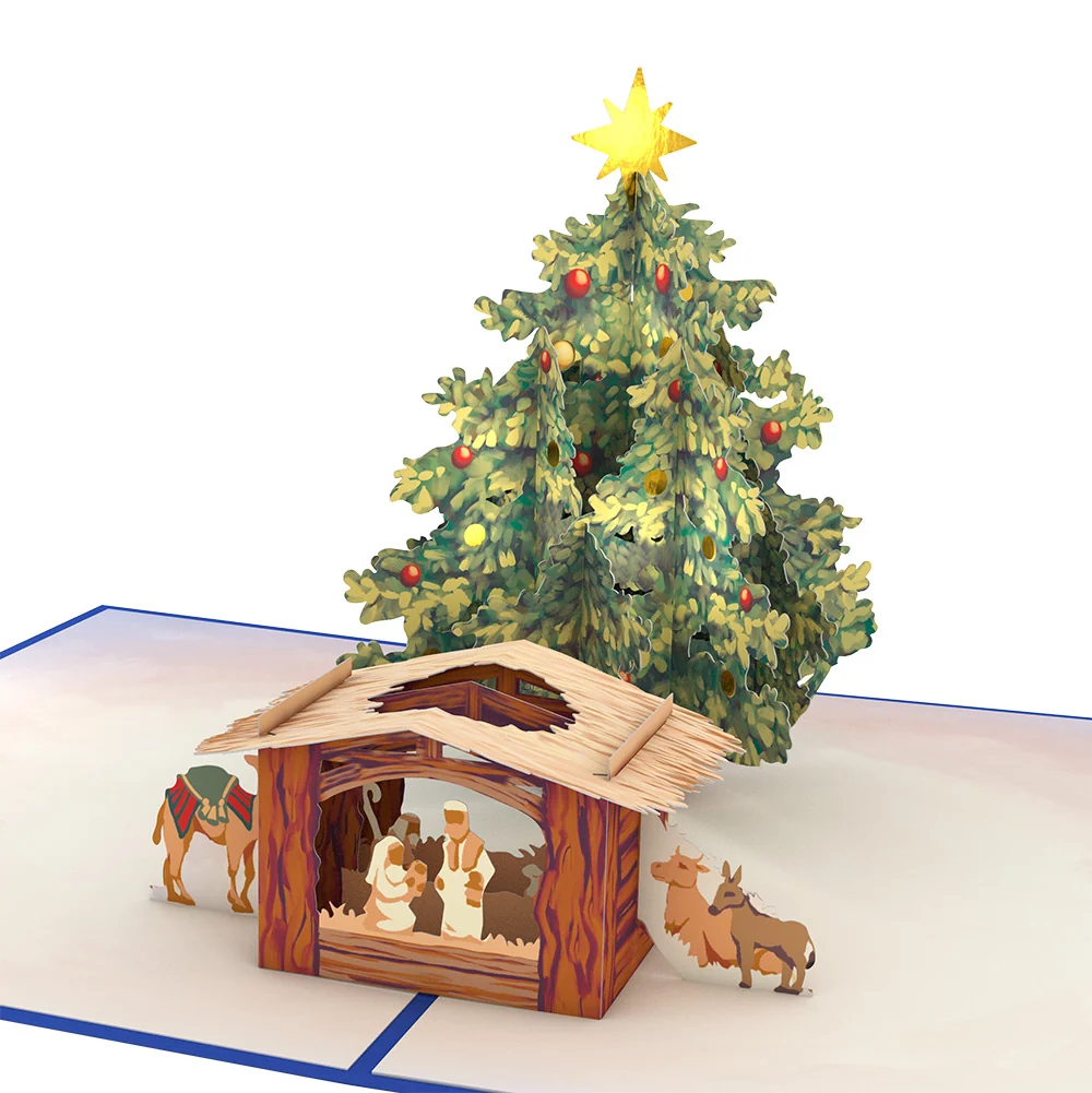 Lovepop Nativity Christmas Tree Pop-Up Card and Blessings & Serenity Sentiment Set - Image 3