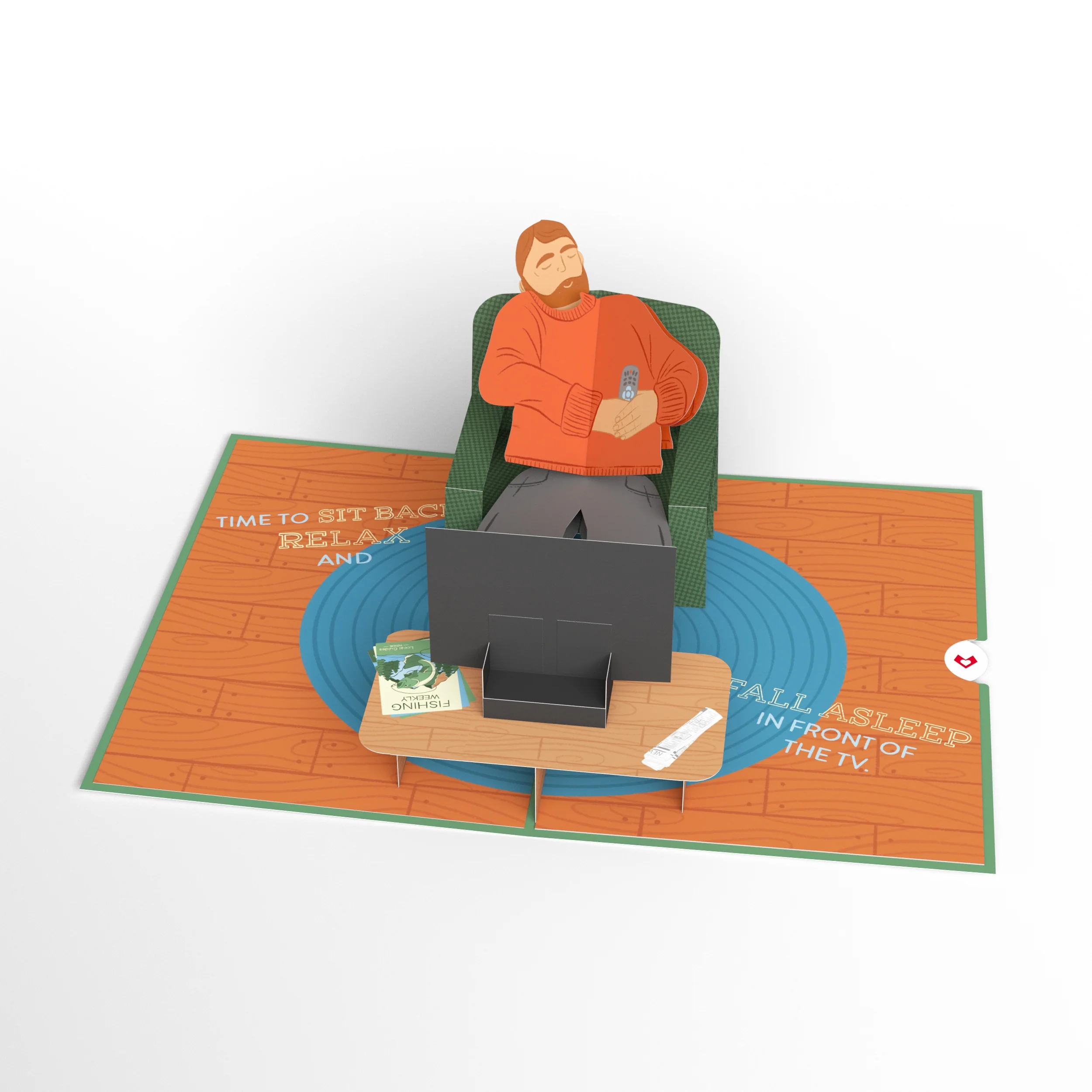 Lovepop Sit Back & Relax Father's Day Pop-Up Card and Napping Dad Sentiment Set Coffee - Image 3
