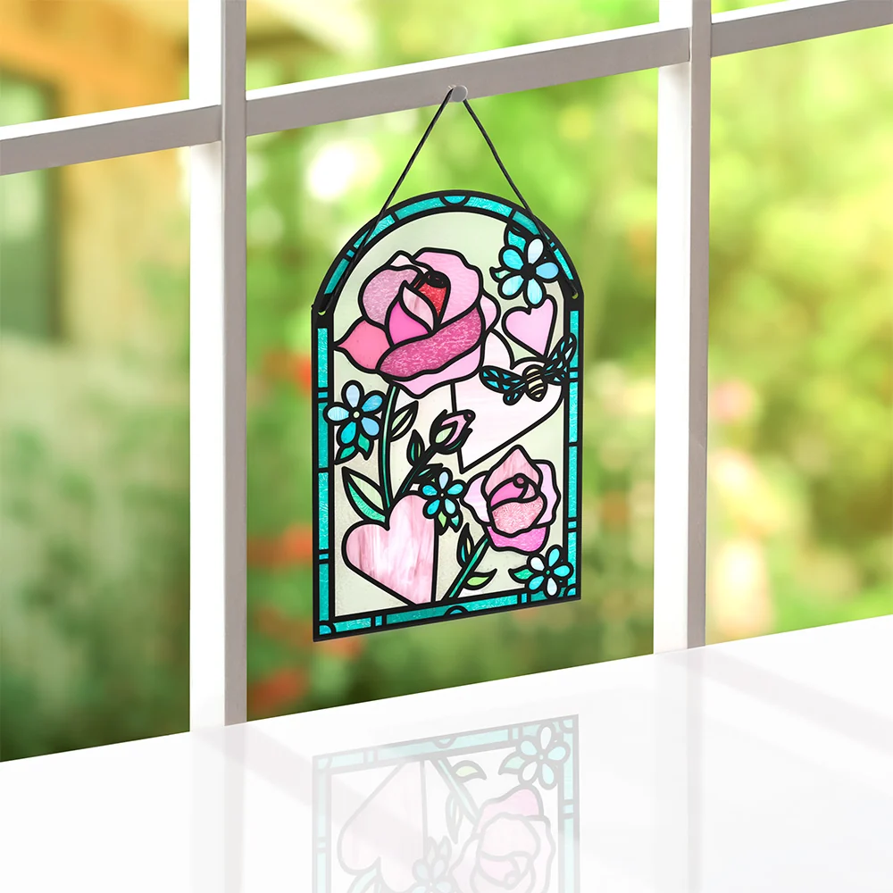 Lovepop Bee-u-tiful Roses Suncatcher Card