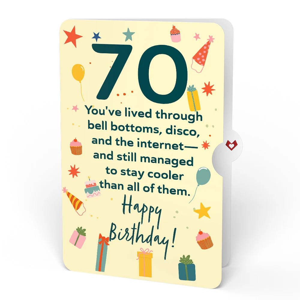 Lovepop Wishing You a Happy 70th Birthday Music and Lights Pop-Up Card and Sentiment Set Candle - Image 4