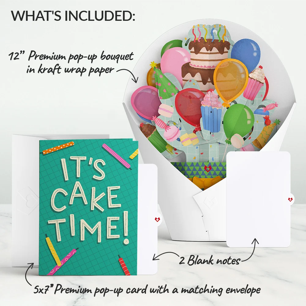 Lovepop Too Many Candles Birthday Music and Lights Pop-Up Card & Bouquet Bundle - Image 2