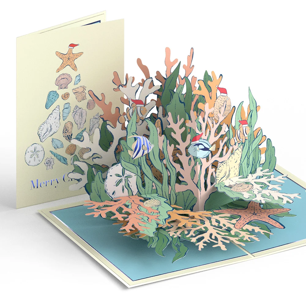 Lovepop Christmas Coral Pop-Up Card