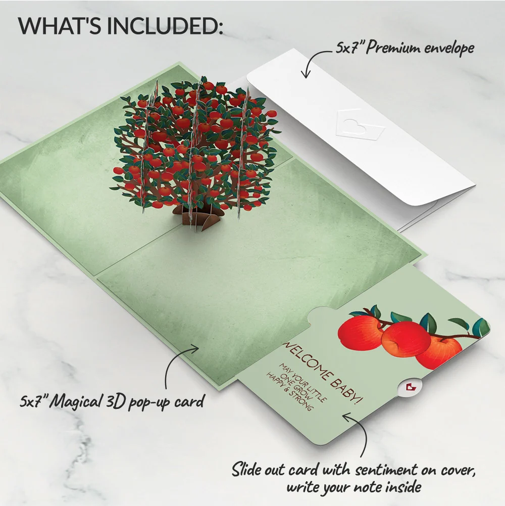 Lovepop Apple Tree New Baby Pop-Up Card and Sentiment Set - Image 2