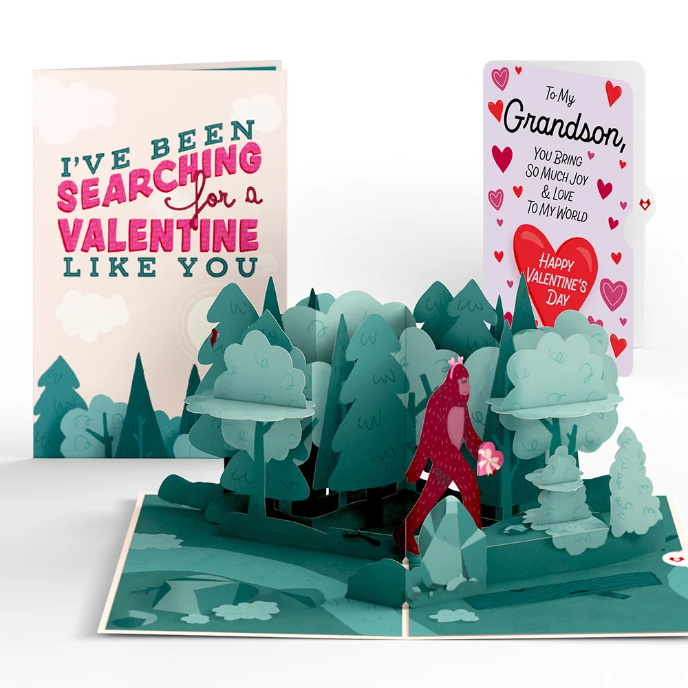 Lovepop Searching for a Valentine Like You Bigfoot Valentine Pop-Up Card and Sentiment Set for Grandson