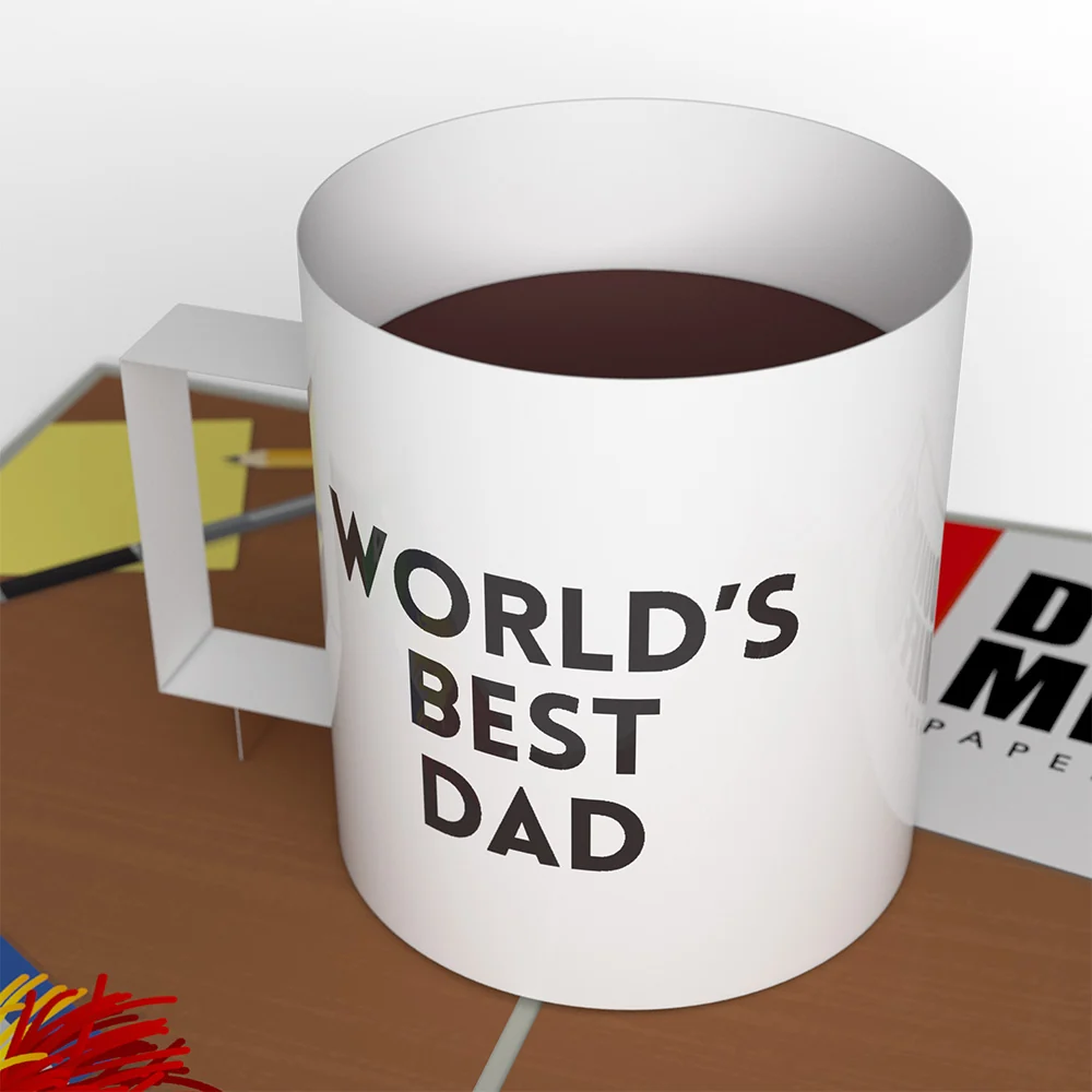 Lovepop The Office World’s Best Dad Pop-Up Card Coffee - Image 3