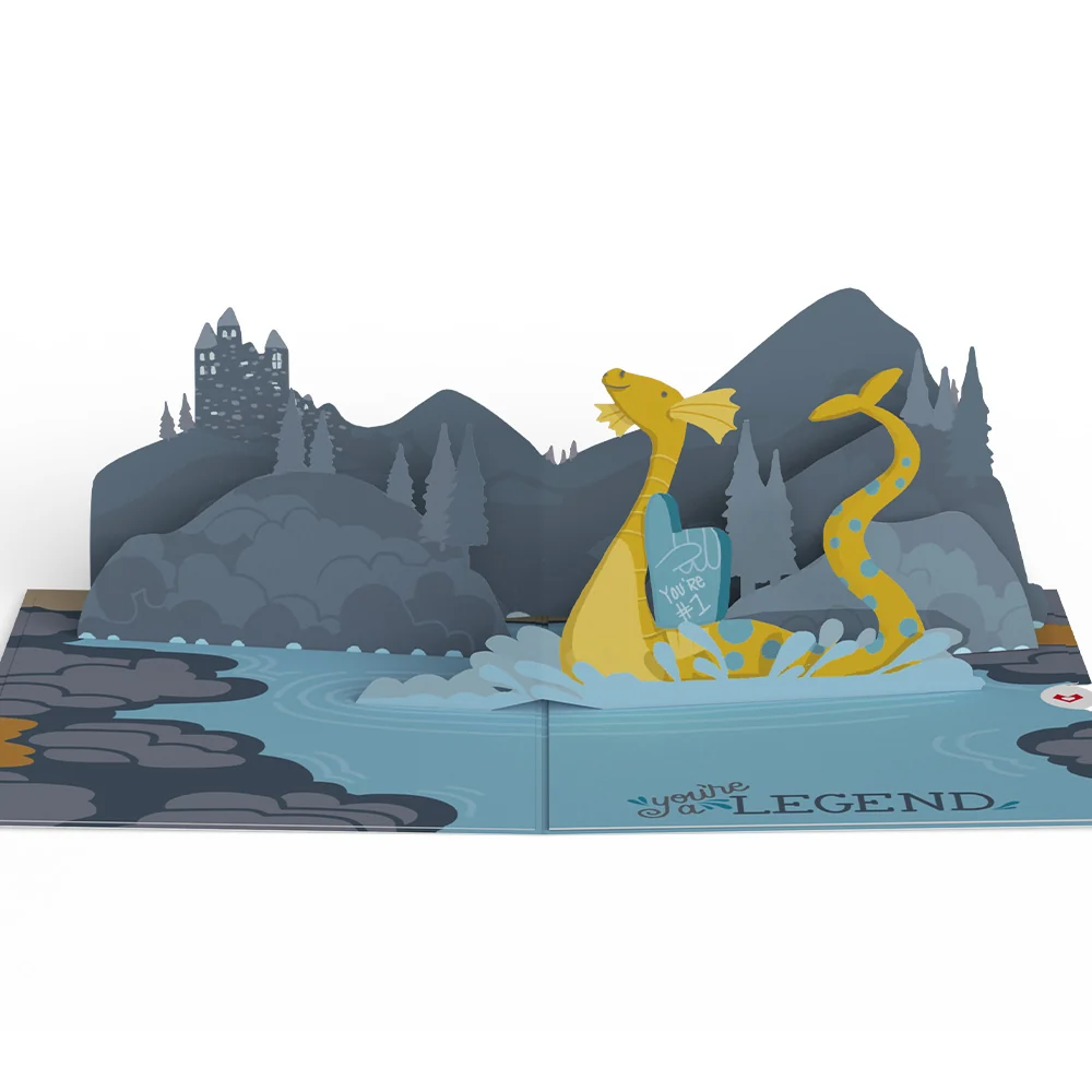 Lovepop Dad You're a Legend Loch Ness Monster Pop-Up Card - Image 4