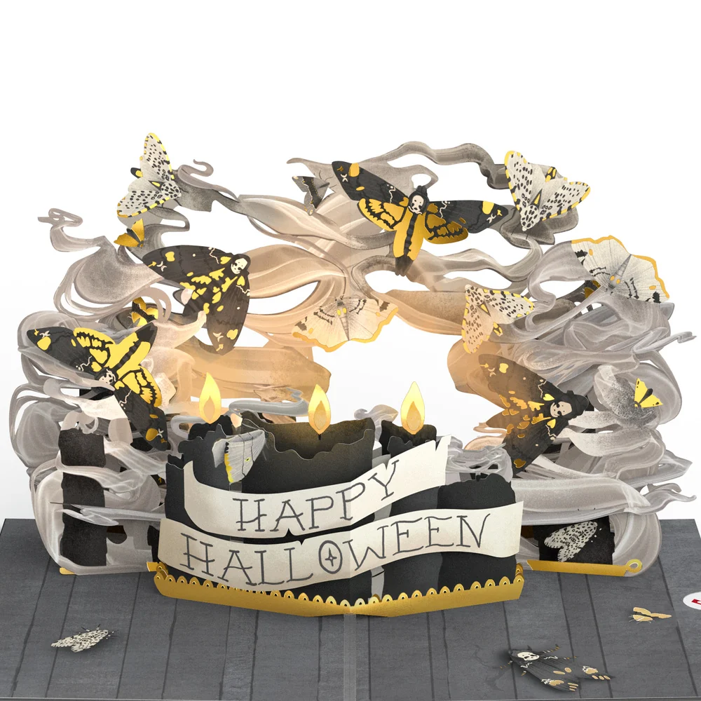 Lovepop Halloween Candlelight Light-Up Pop-Up Card and Home By Ten Sentiment Set Candle - Image 3