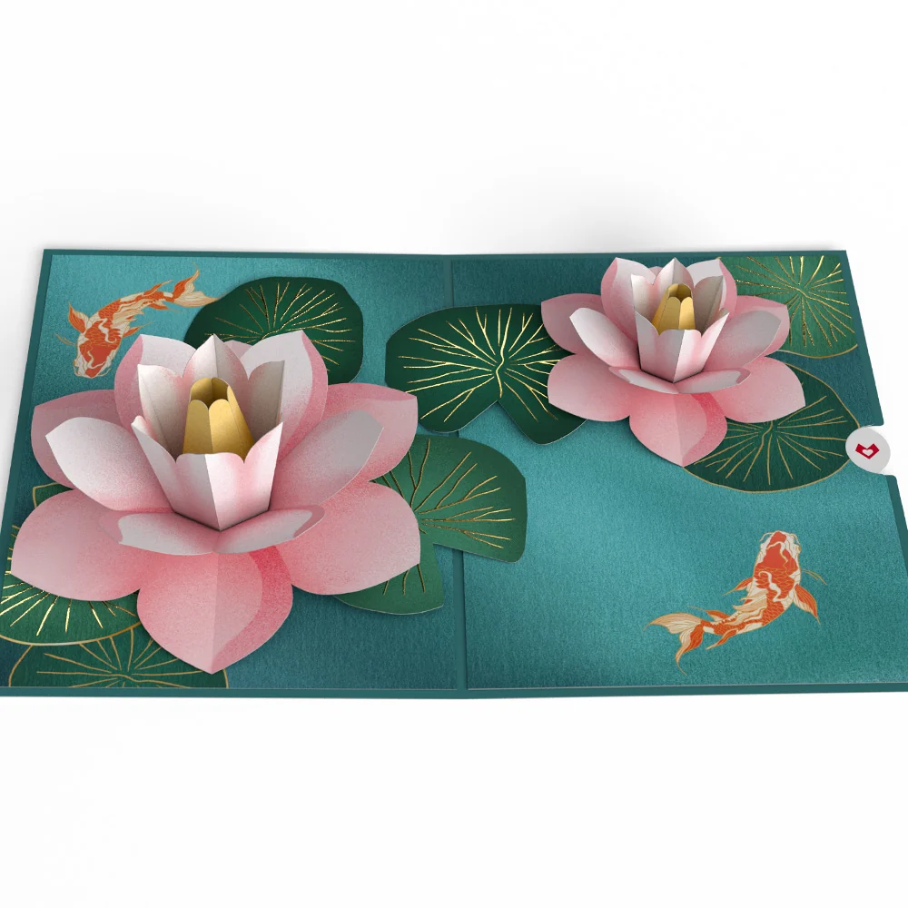 Lovepop Koi Fish and Lotus Pond Pop-Up Card - Image 3