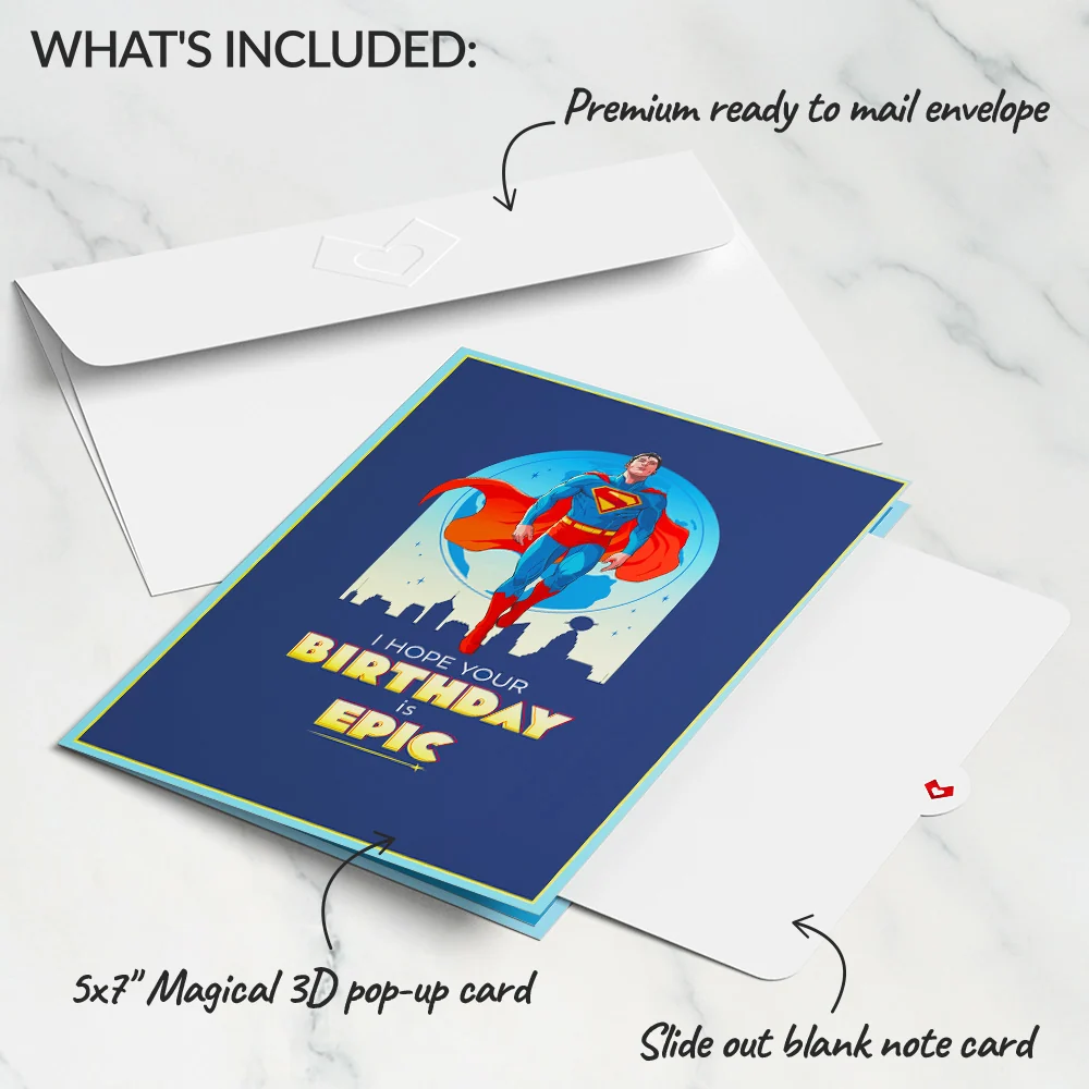 Lovepop Superman and Krypto Epic Birthday Pop-Up Card - Image 5